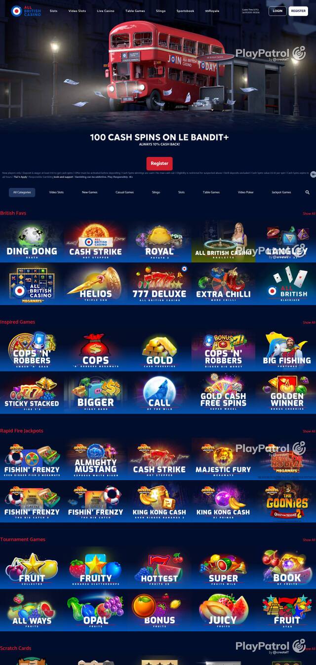 Capture of All British Casino recorded during the scan