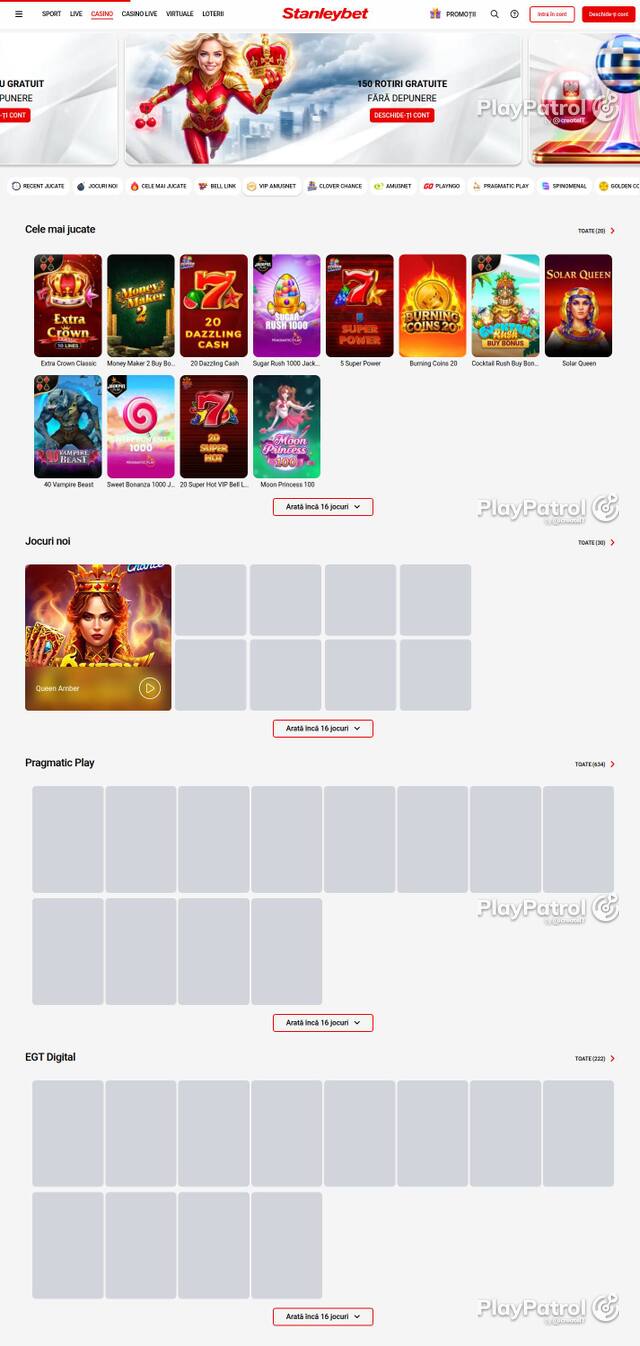 Capture of the front page of Stanleybet (stanleybet.ro) on 4 October 2026