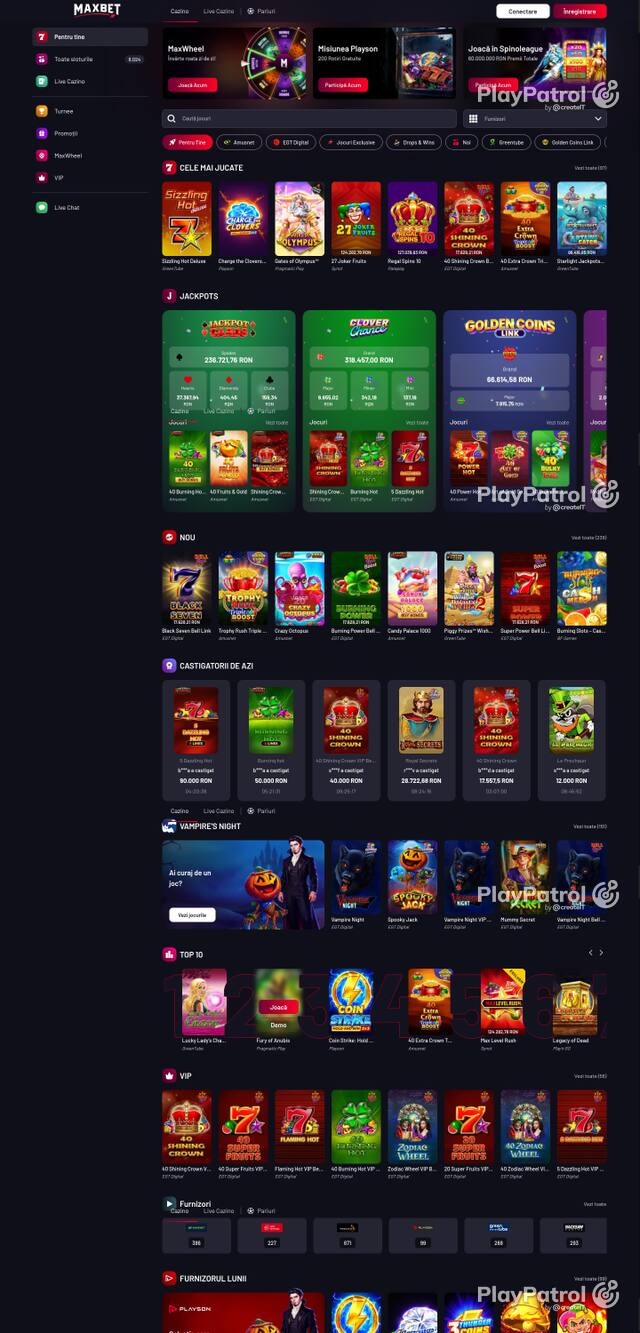 Capture of the front page of Maxbet (maxbet.ro) on 30 October 2026