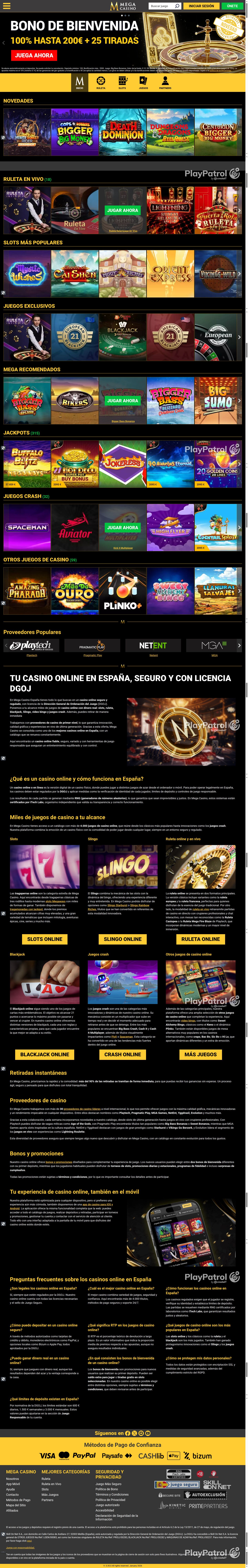 Full capture of Mega Casinos recorded during the scan