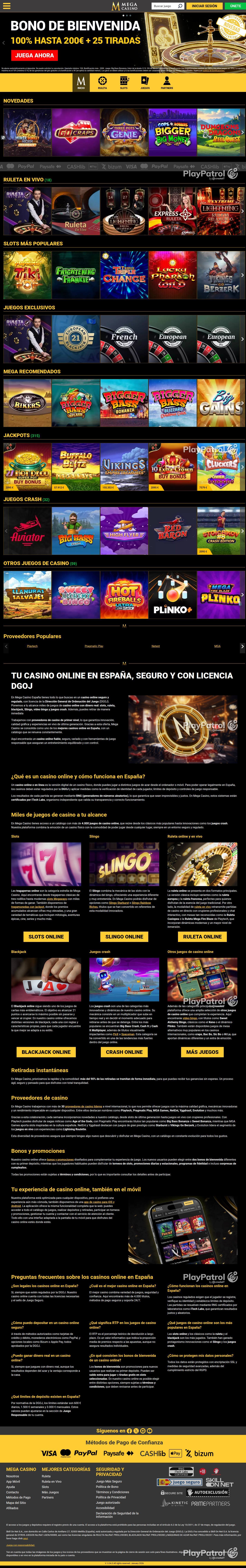 Full capture of Mega Casinos recorded during the scan