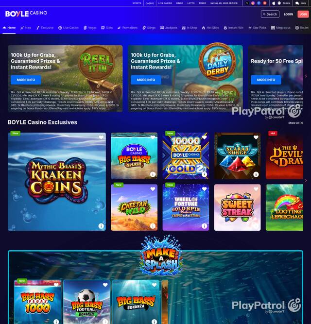 Capture of BoyleSports Casino recorded during the scan