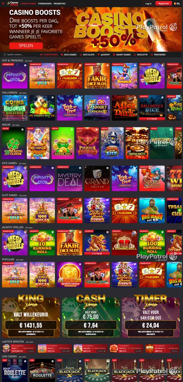 Capture of the front page of casinoking.be (casinoking.be) on 23 October 2026