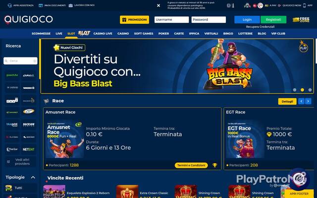 Homepage capture of Quigioco recorded during the scan