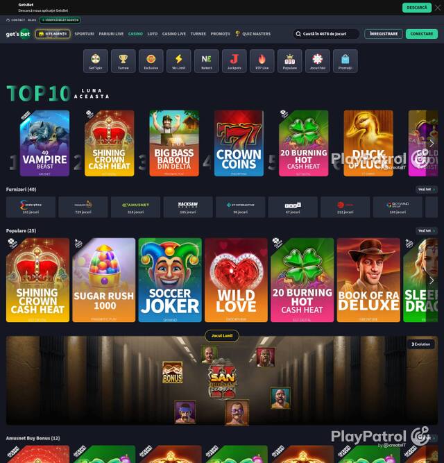Homepage capture of Get's Bet recorded during the scan