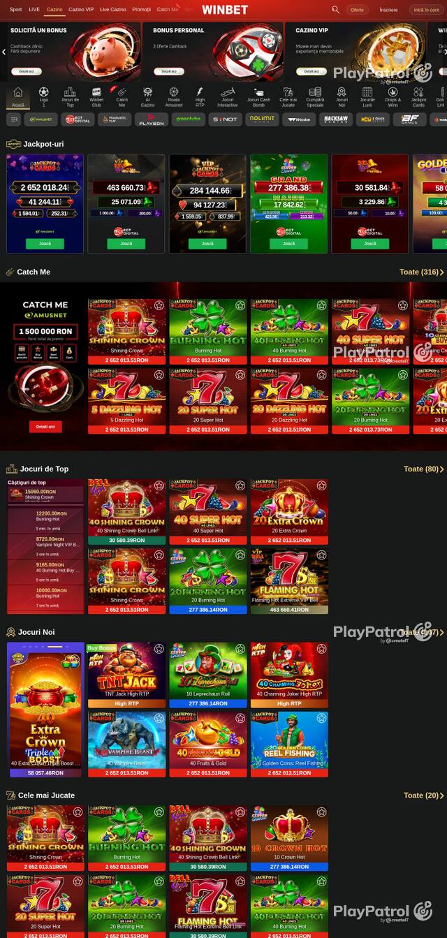 Homepage capture of Winbet recorded during the scan
