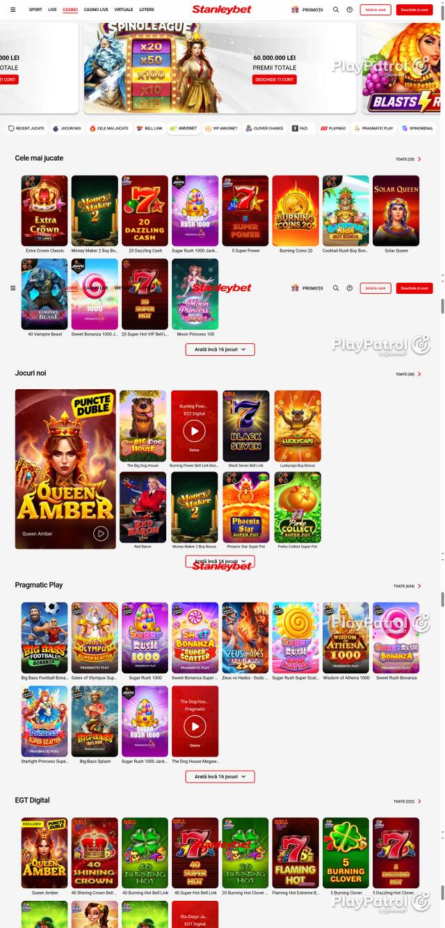 Capture of the front page of Stanleybet (stanleybet.ro) on 8 October 2026