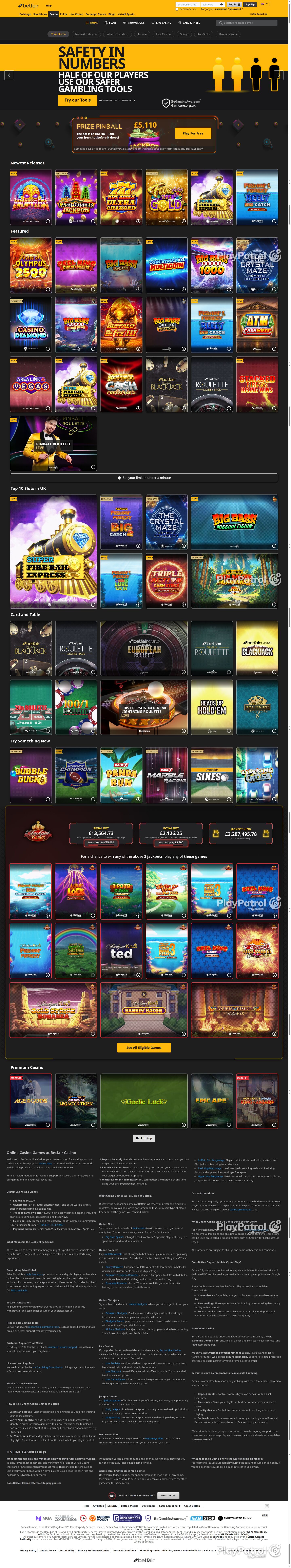 Full capture of Betfair Casino recorded during the scan