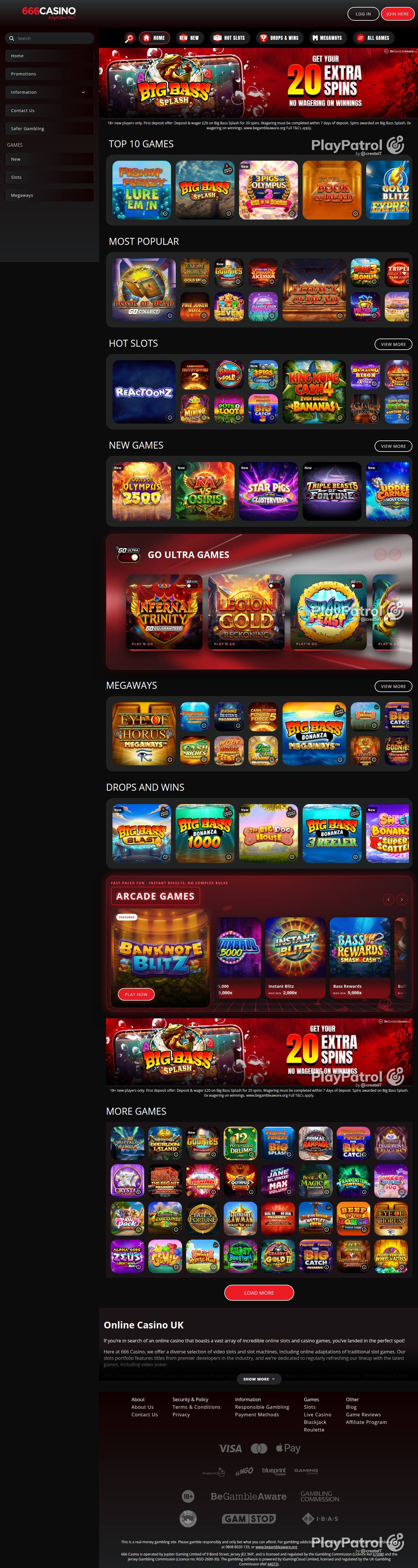 Full capture of 666 Casino recorded during the scan