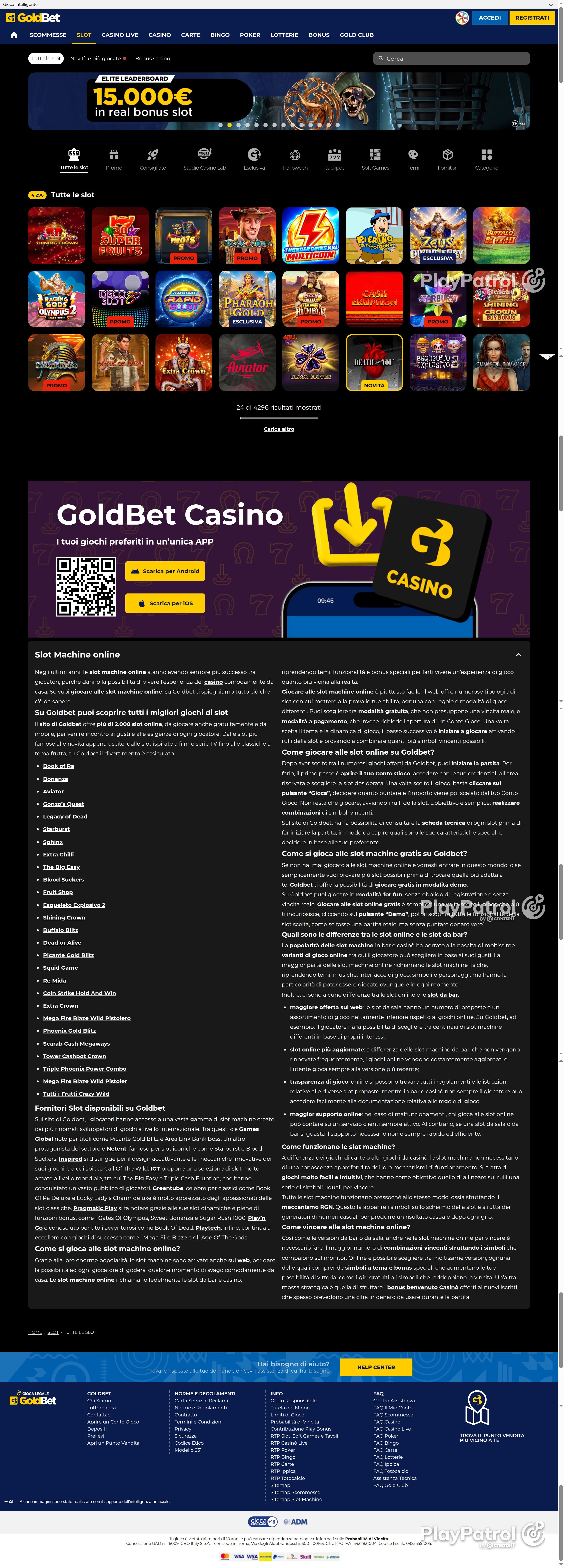 Full capture of Goldbet recorded during the scan