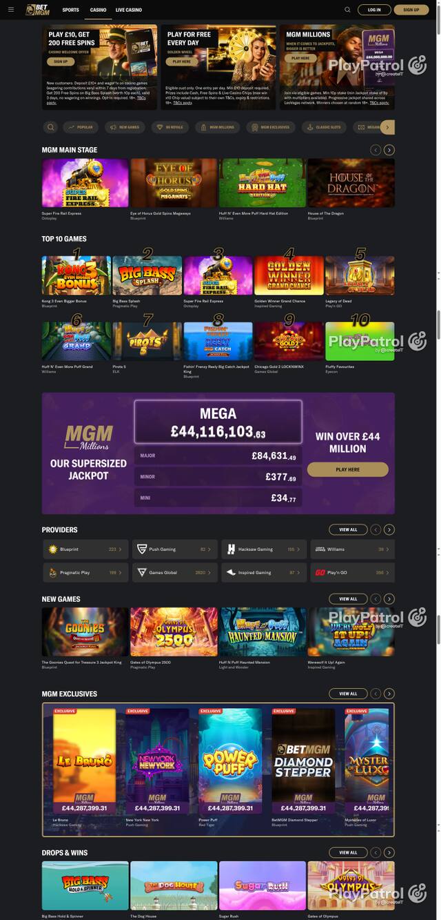 Capture of the front page of BetMGM UK (betmgm.co.uk) on 12 October 2026