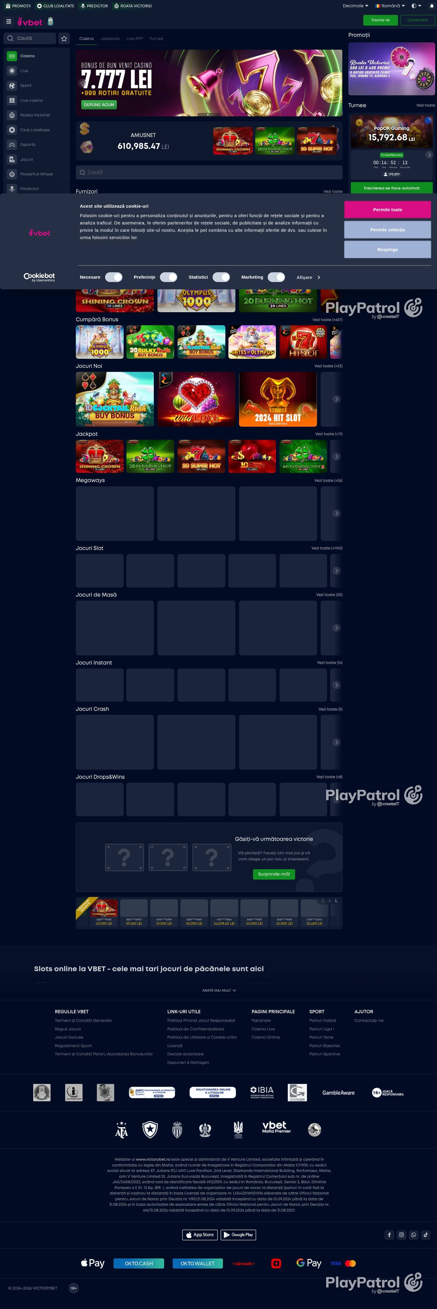 Full capture of VictoryBet recorded during the scan