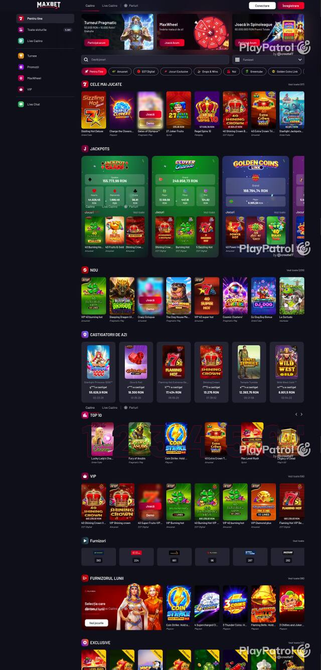 Capture of the front page of Maxbet (maxbet.ro) on 19 October 2026