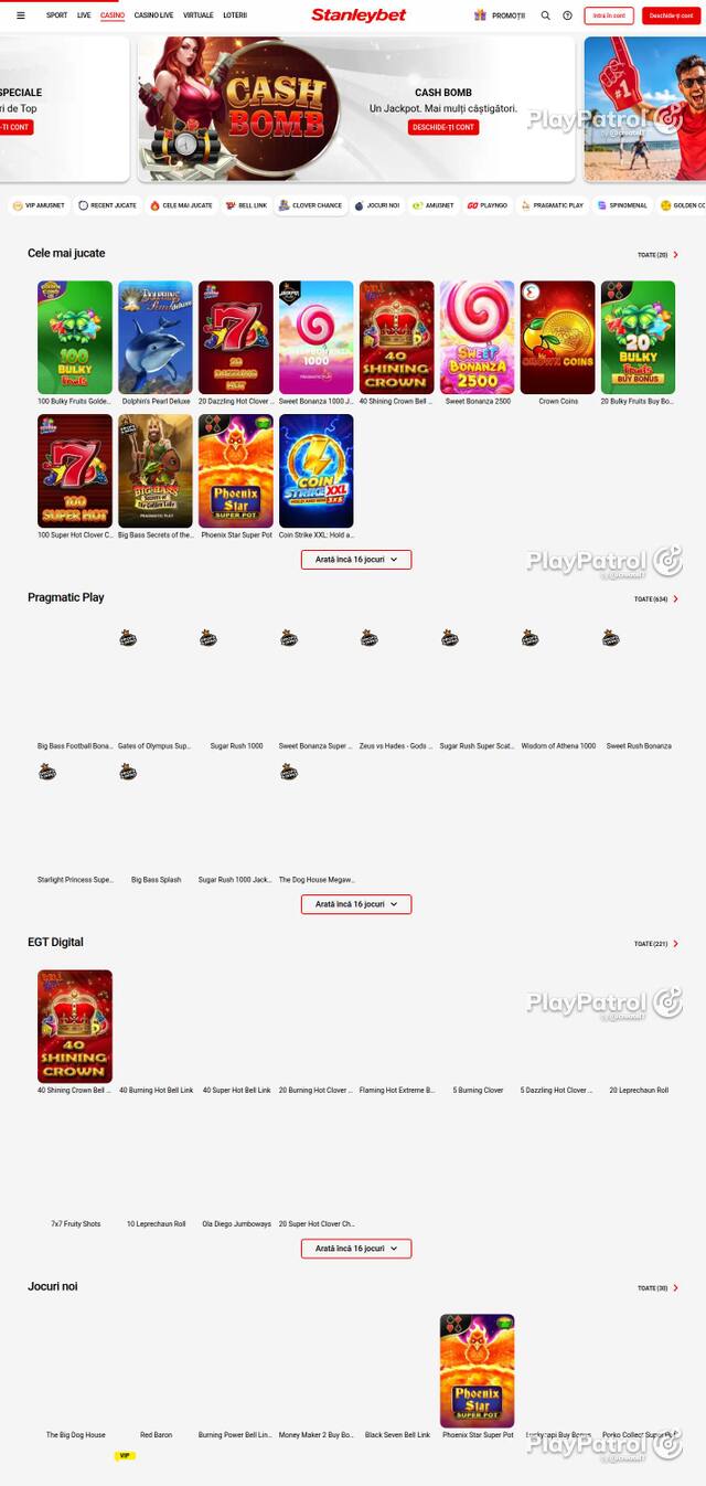 Homepage capture of Stanleybet recorded during the scan