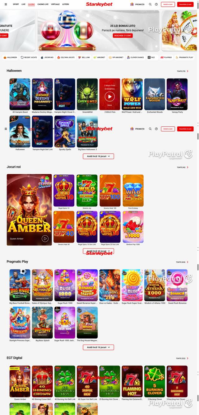 Capture of the front page of Stanleybet (stanleybet.ro) on 17 October 2026