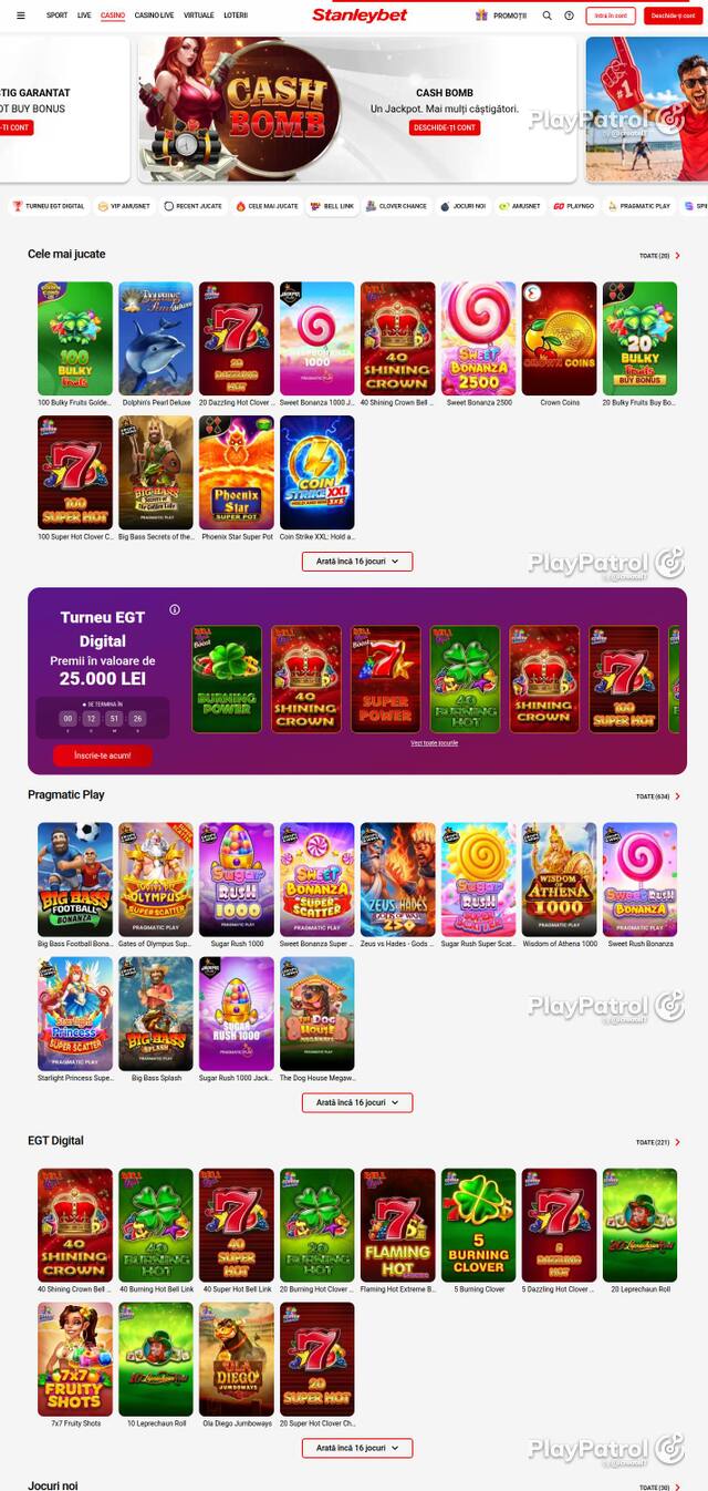 Homepage capture of Stanleybet recorded during the scan