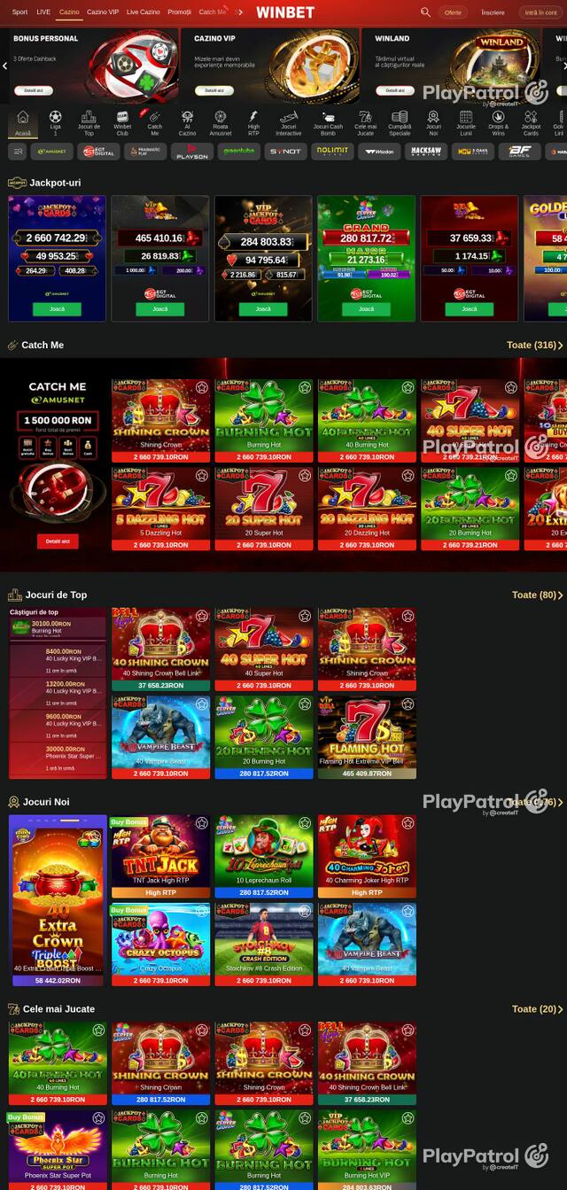 Homepage capture of Winbet recorded during the scan