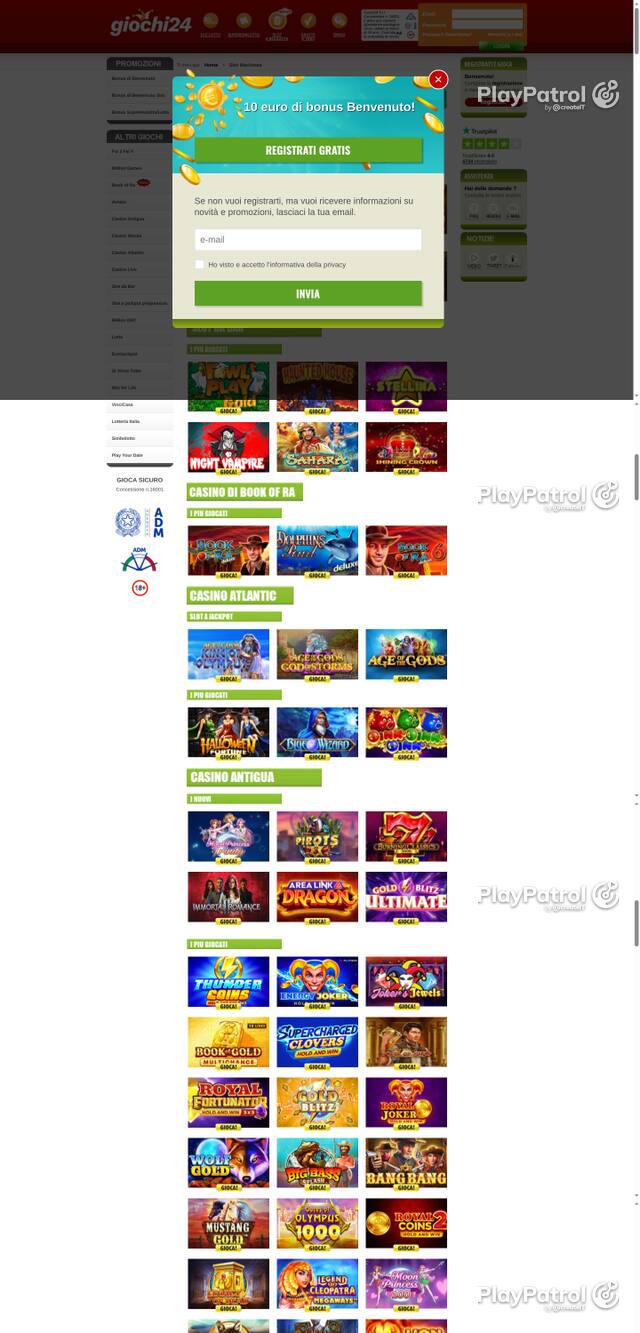 Capture of the front page of Giochi24 (giochi24.it) on 7 October 2026