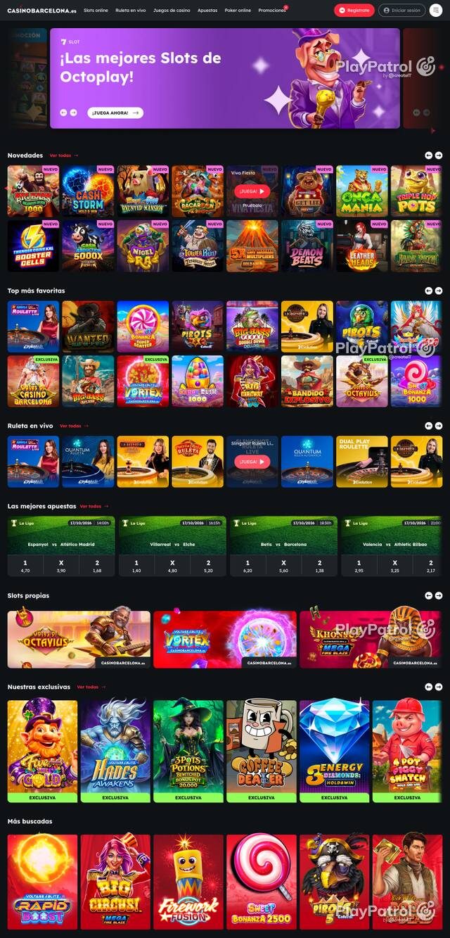 Capture of the front page of Casino Barcelona (casinobarcelona.es) on 17 October 2026