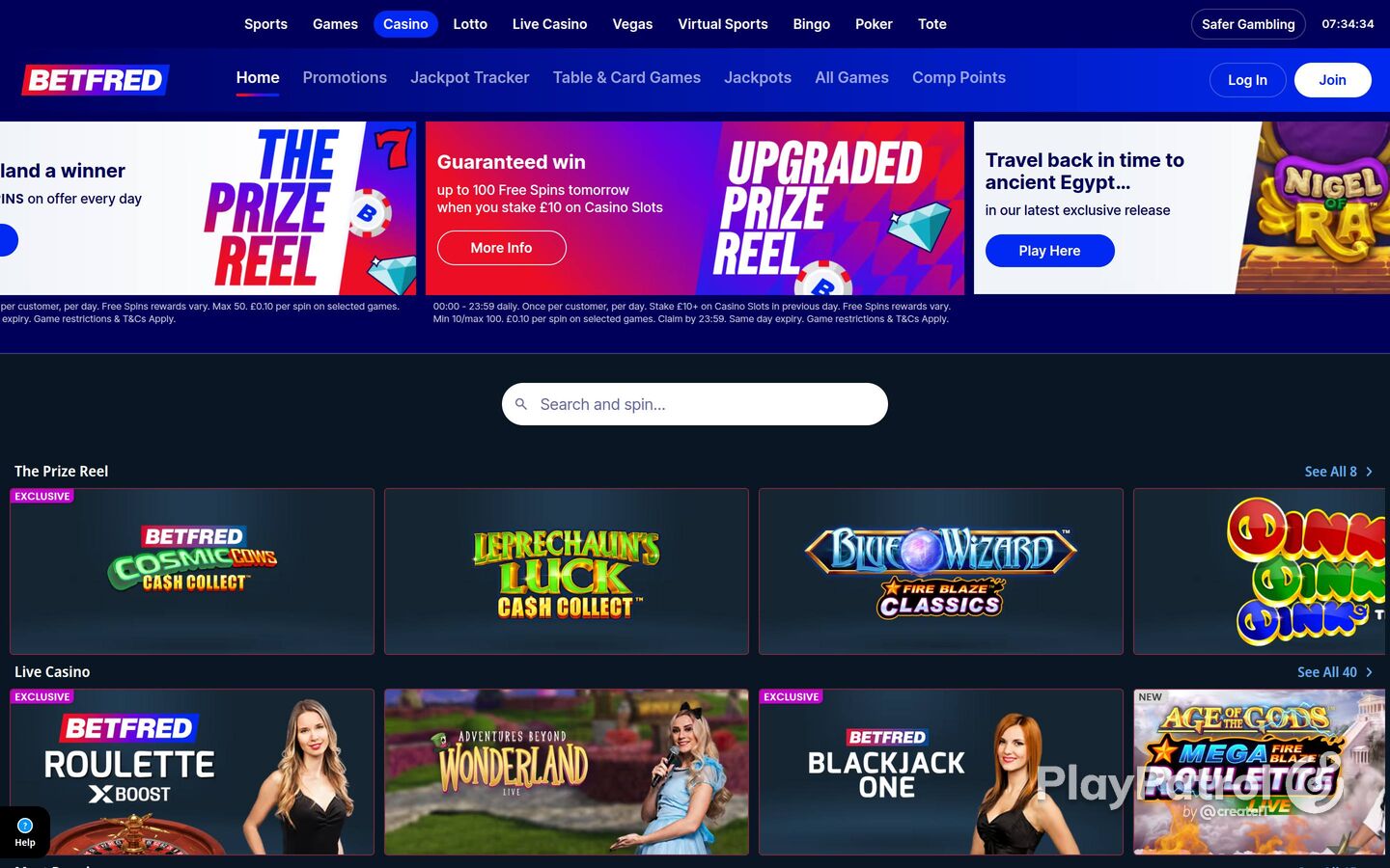 Full capture of Betfred recorded during the scan