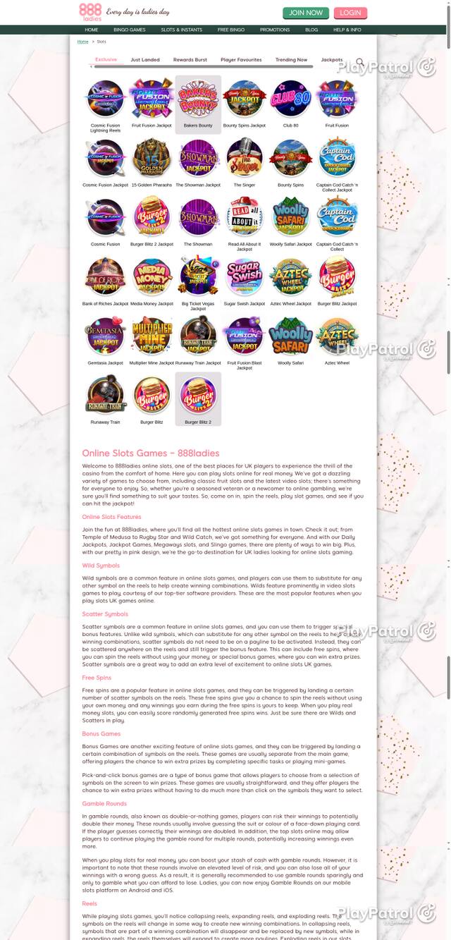 Capture of the front page of 888ladies (888ladies.com) on 11 October 2026