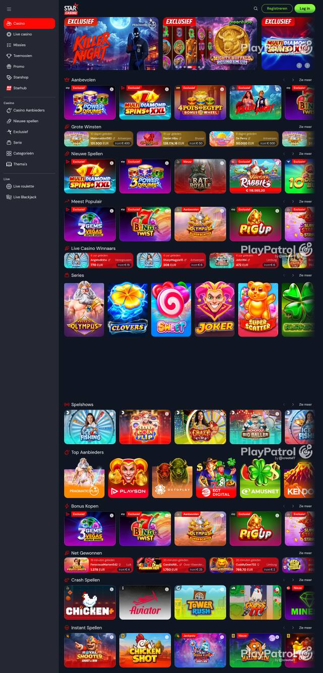 Capture of the front page of starcasino.be (starcasino.be) on 23 October 2026