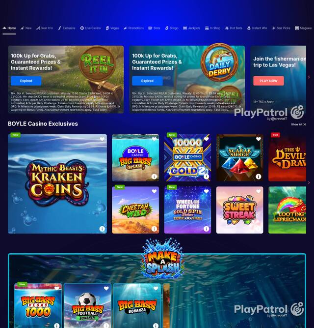 Homepage capture of BoyleSports Casino recorded during the scan