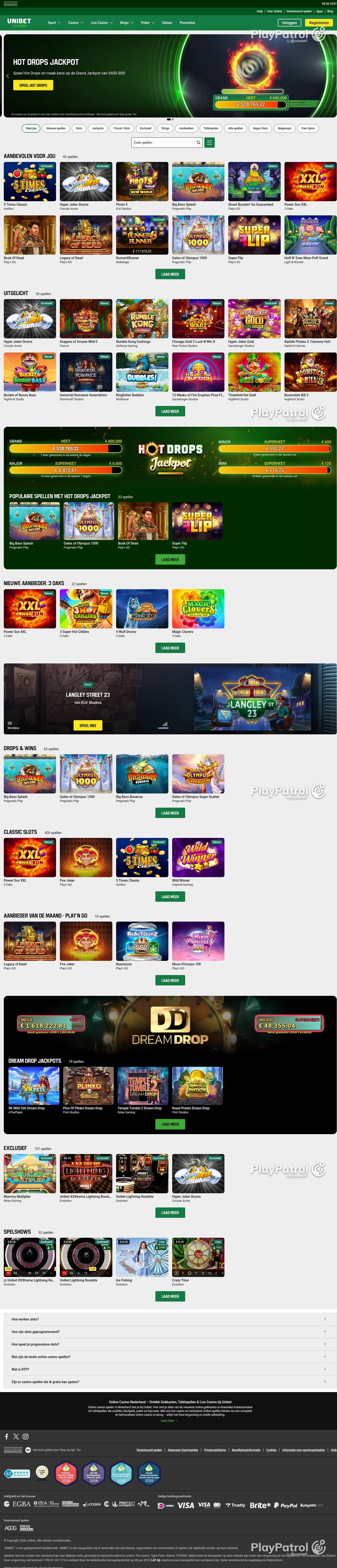 Full capture of Unibet recorded during the scan