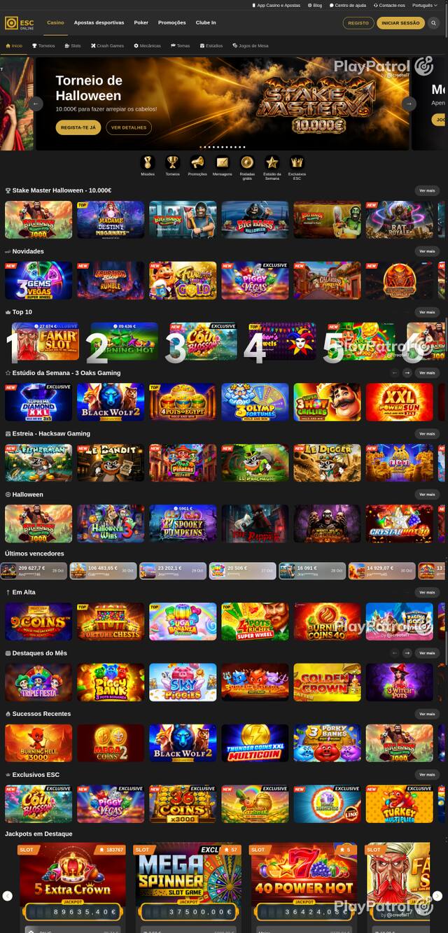 Capture of the front page of estorilsolcasinos.pt (estorilsolcasinos.pt) on 30 October 2026