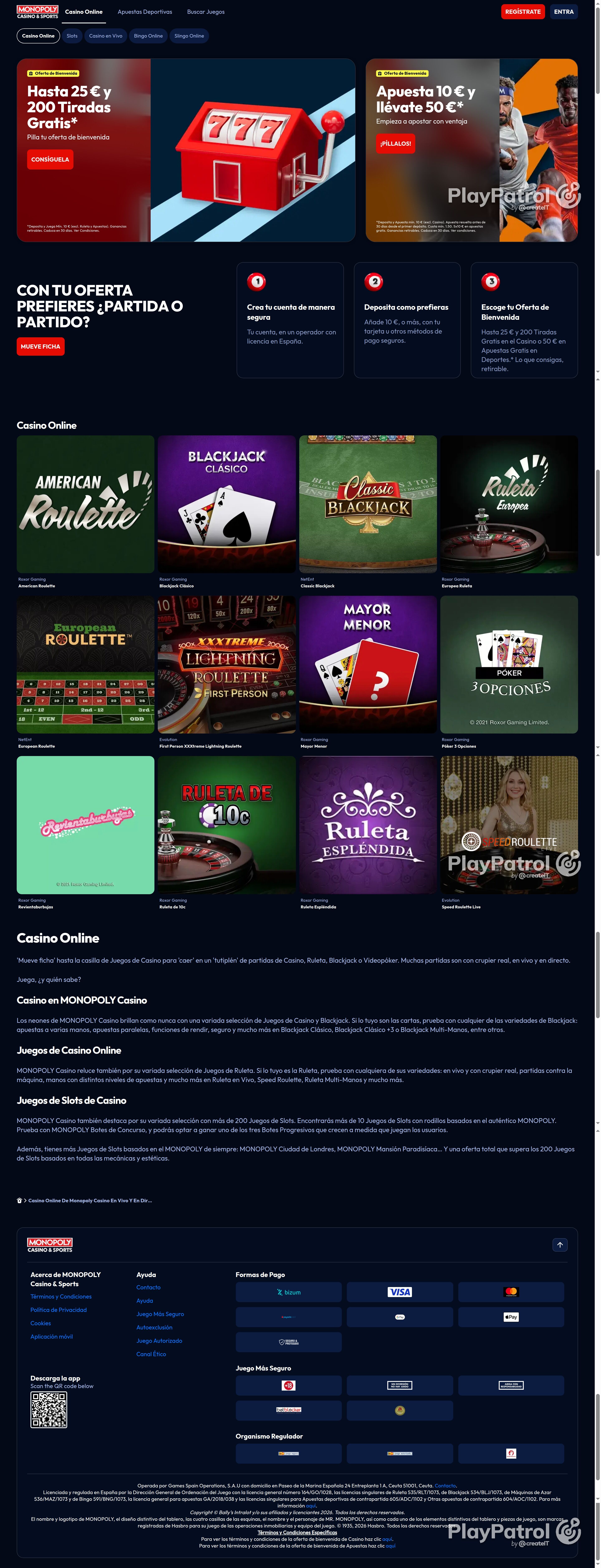 Full capture of Monopoly Casino recorded during the scan