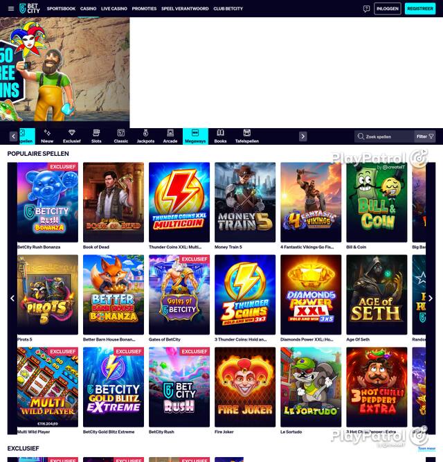 Homepage capture of BetCity recorded during the scan
