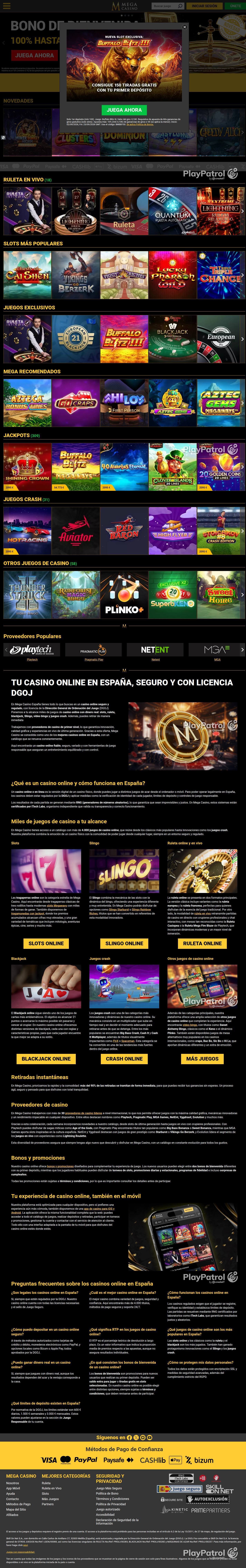 Full capture of Mega Casinos recorded during the scan