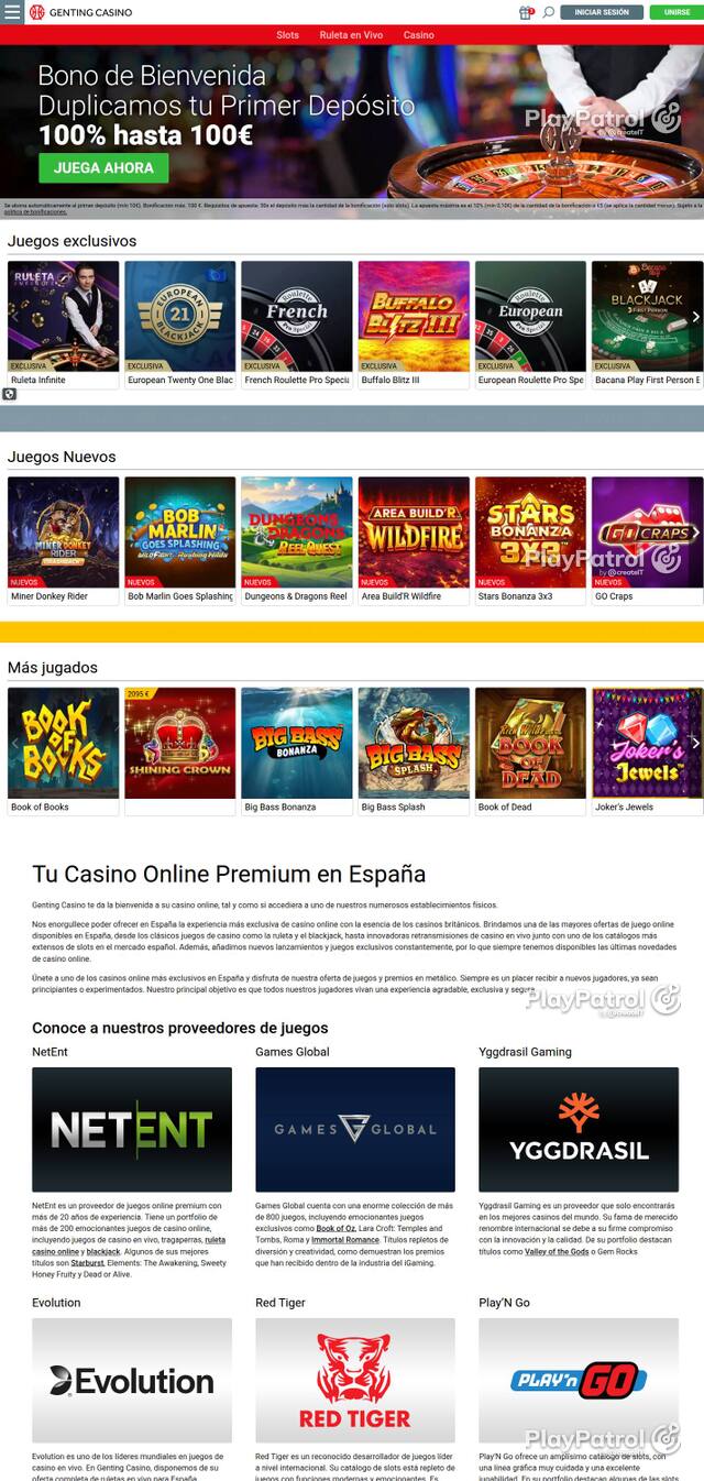 Capture of Genting Casino recorded during the scan