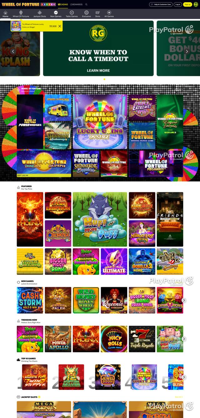 Front page of wheeloffortunecasino.com as captured on 28 October 2026