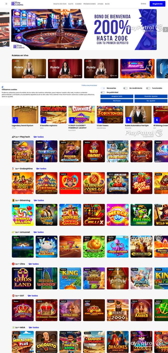 Homepage capture of OnePlay Casino recorded during the scan