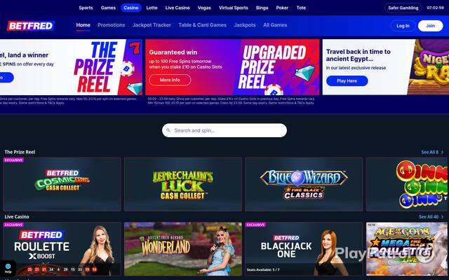 Capture of the front page of Betfred (betfred.com) on 4 October 2026
