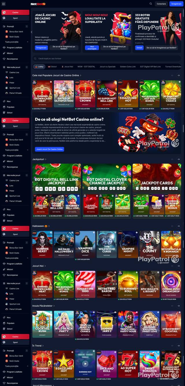 Front page of NetBet as captured on 29 October 2026