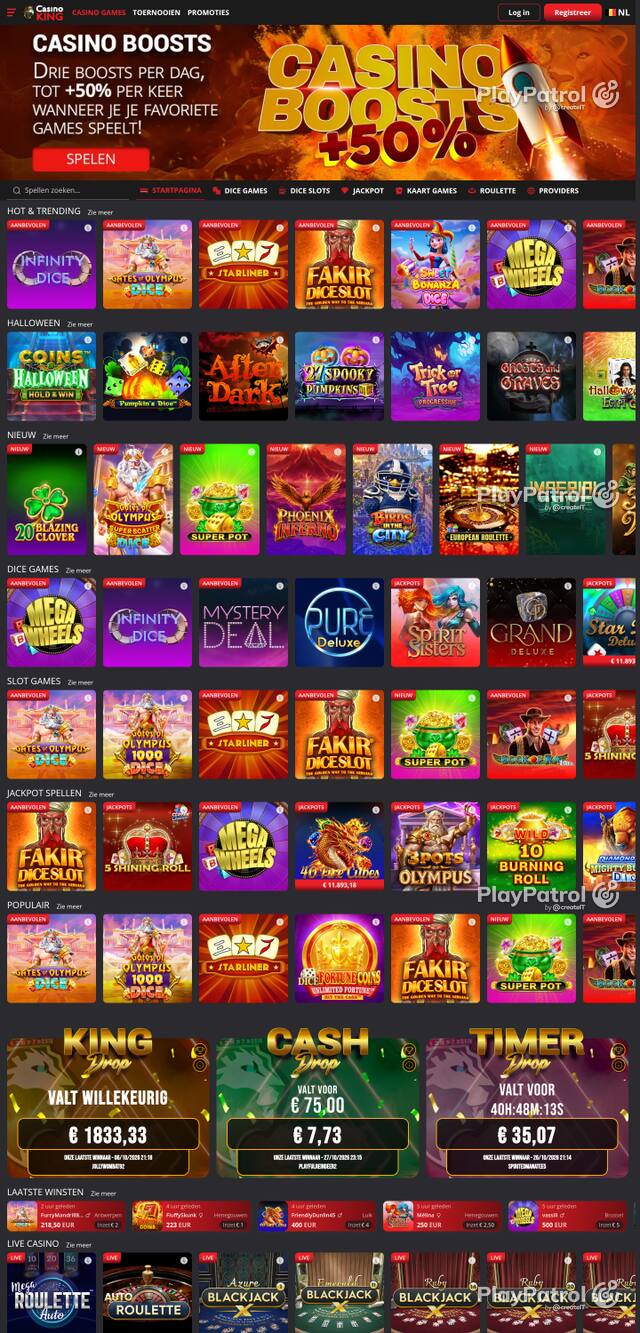 Capture of the front page of casinoking.be (casinoking.be) on 28 October 2026