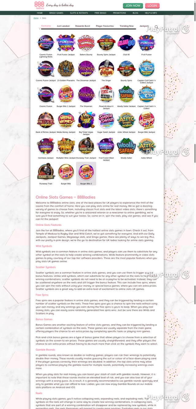 Capture of the front page of 888ladies (888ladies.com) on 10 October 2026