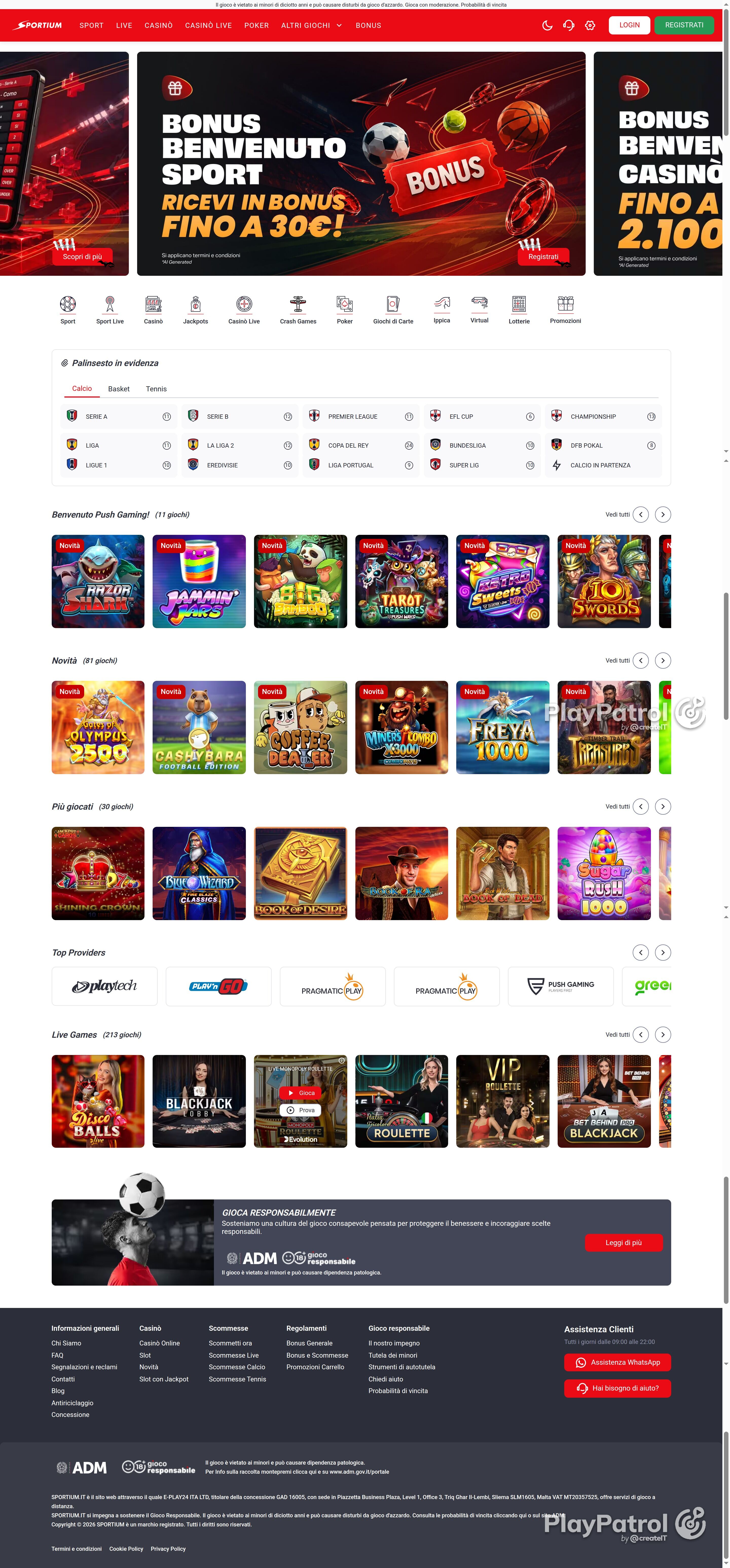 Full capture of Sportium recorded during the scan