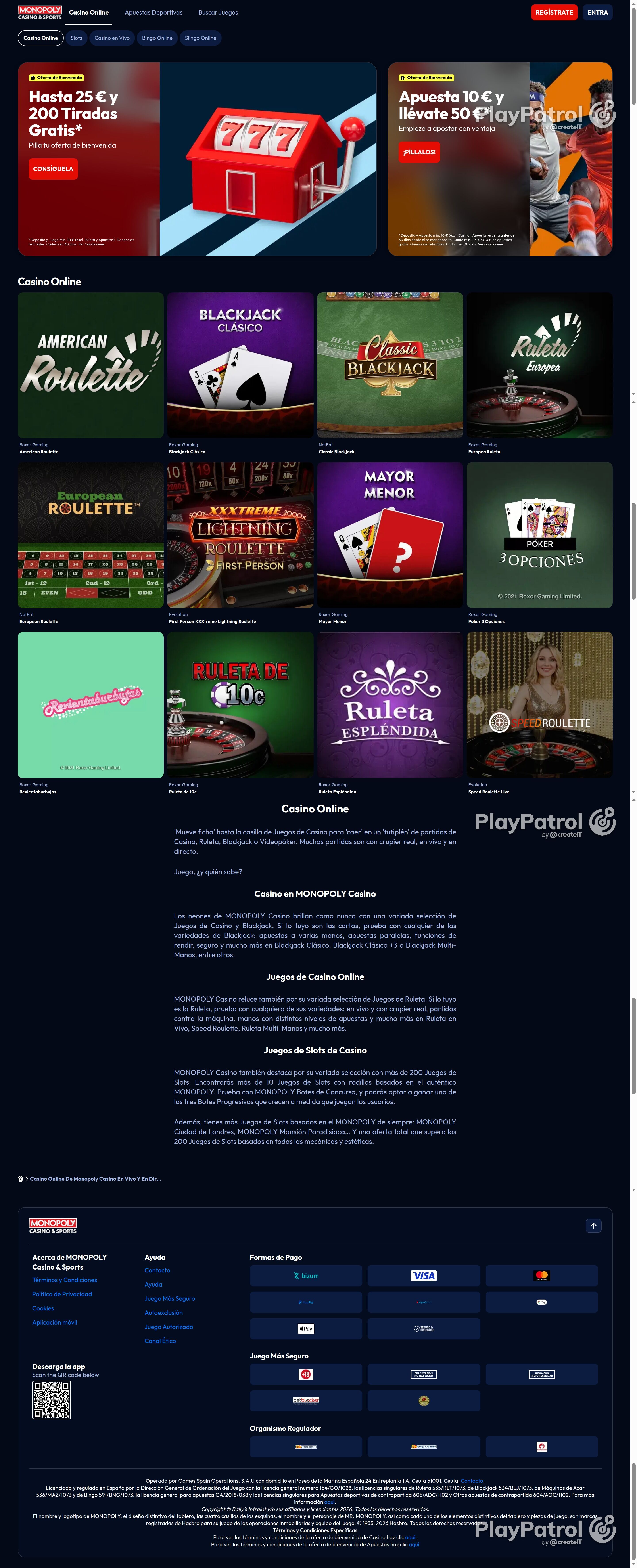 Full capture of Monopoly Casino recorded during the scan