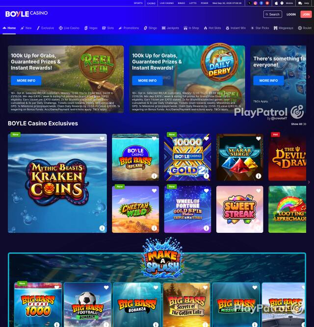 Homepage capture of BoyleSports Casino recorded during the scan
