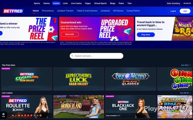 Capture of Betfred recorded during the scan