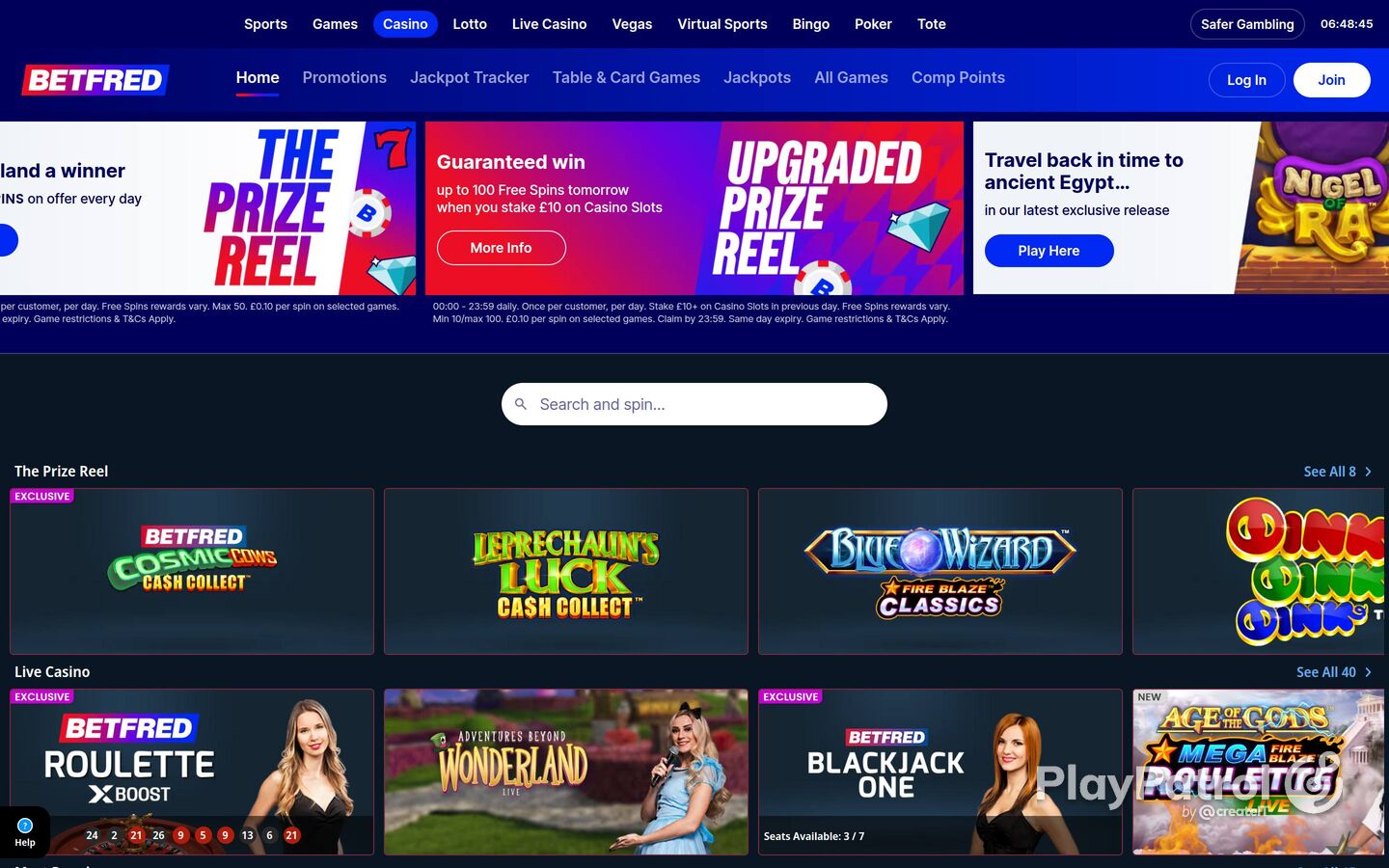 Full capture of Betfred recorded during the scan