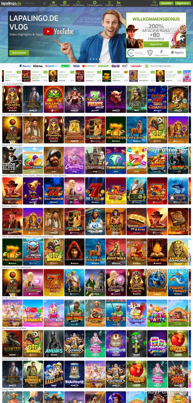 Capture of the front page of Lapalingo (lapalingo.de) on 12 October 2026