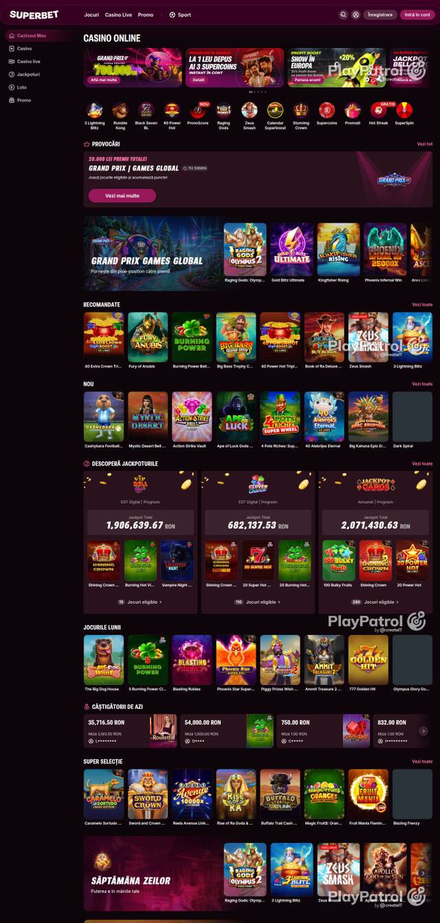 Capture of Superbet recorded during the scan