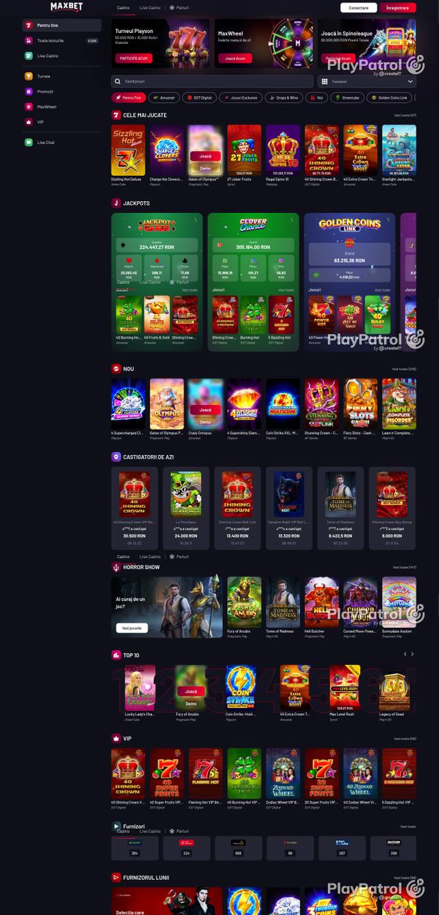 Capture of the front page of Maxbet (maxbet.ro) on 28 October 2026