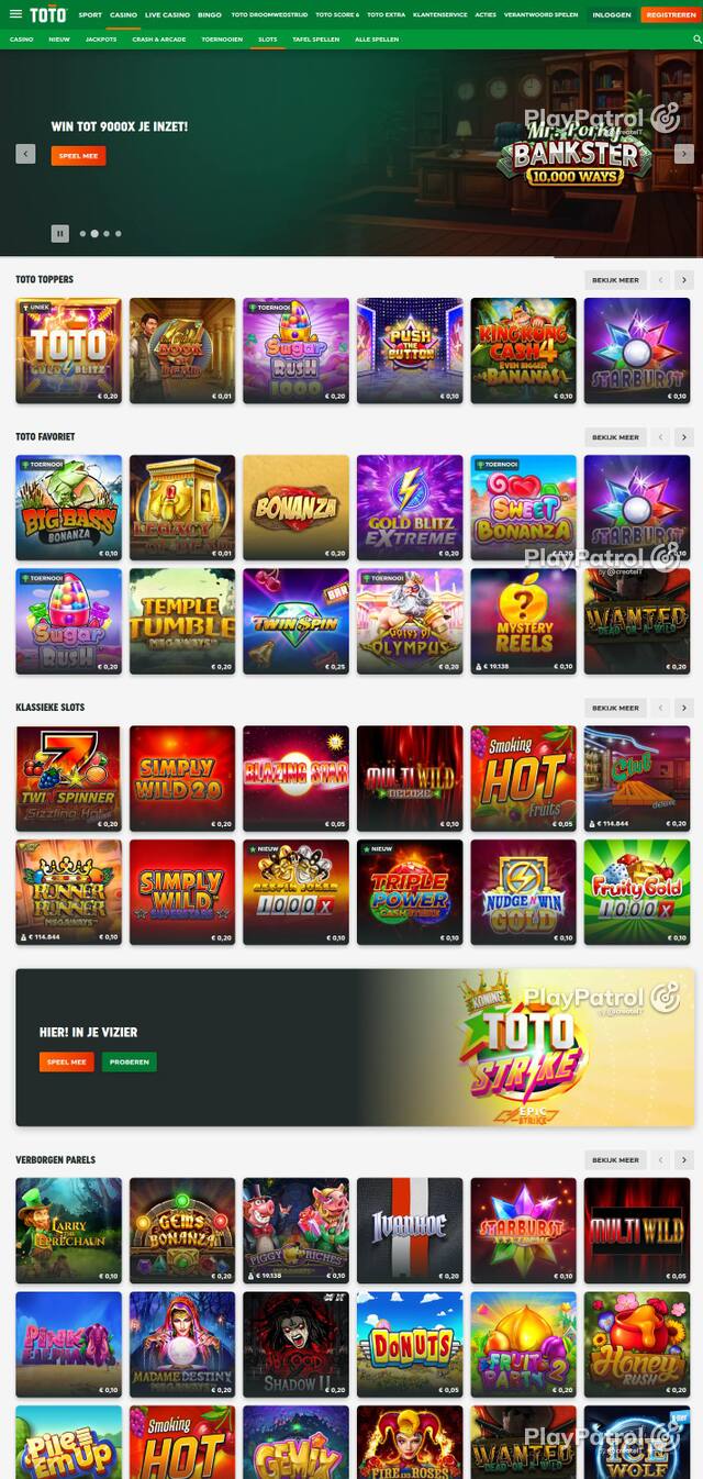 Capture of TOTO Casino recorded during the scan