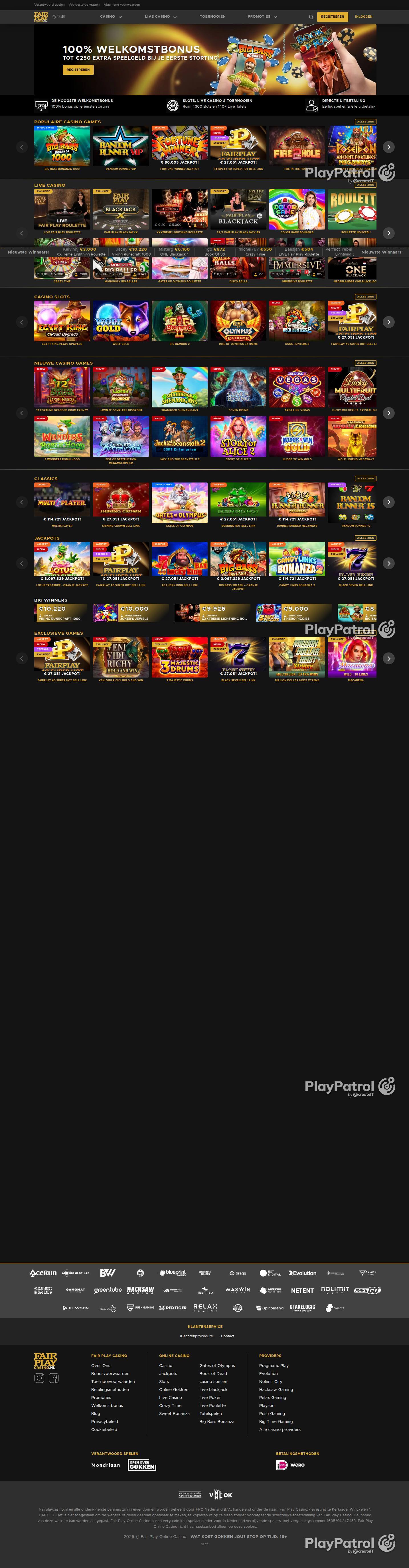 Open the capture of Fair Play Casino from 17 September 2026