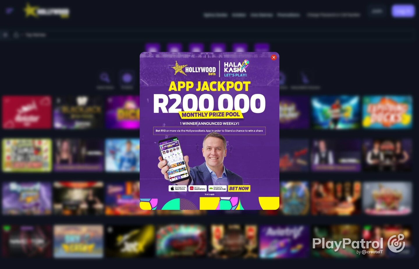 Full capture of hollywoodbets.net recorded during the scan